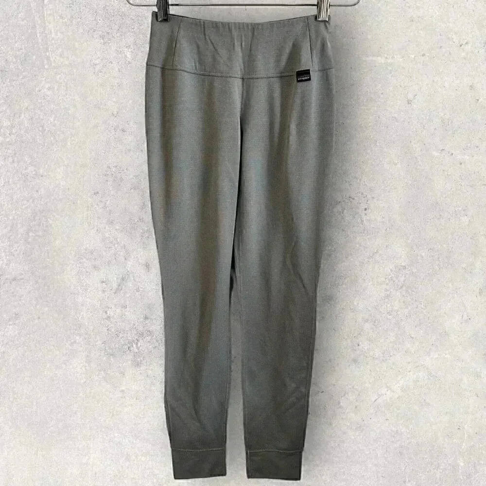 patagonia leggings gray midweight capilene baselayer waffleknit ligning size XS